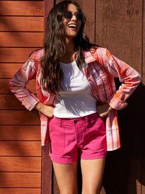 NWT Outerknown Seventyseven Stretch Cord Shorts 4 bright magenta pink